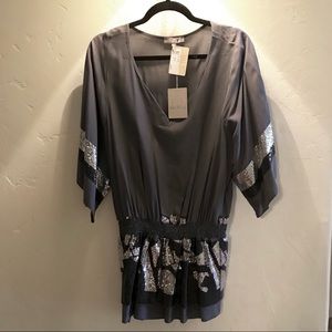 *Boutique* Grey Sparkle Tunic Top